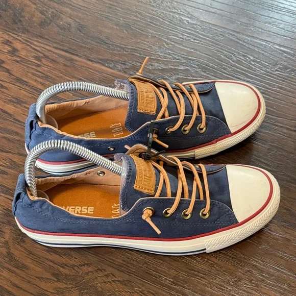 Converse Navy and Tan Sneakers, Women’s Sz 9 - Picture 4 of 13